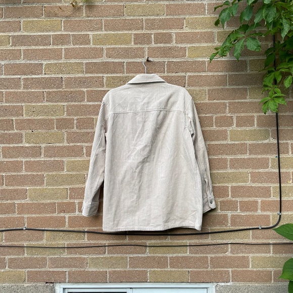 Shirt/Jacket: H&M Light Beige Corduroy Button Down Shacket - Picture 4 of 10